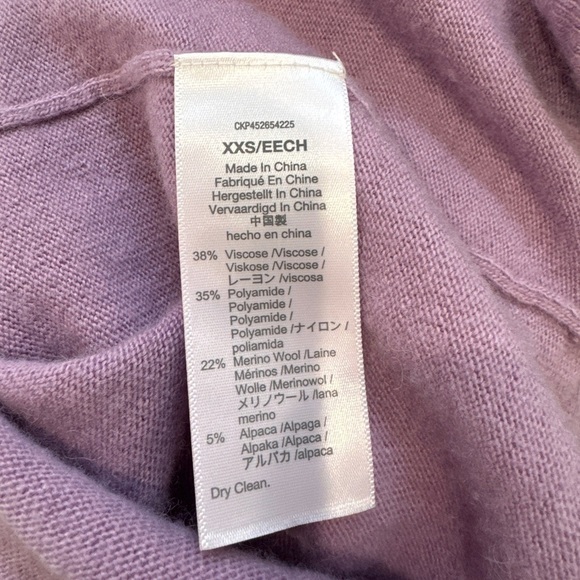 Madewell Cowl Neck Wool Blend Purple Oversized Women's Sweater (XXS) - Picture 7 of 7